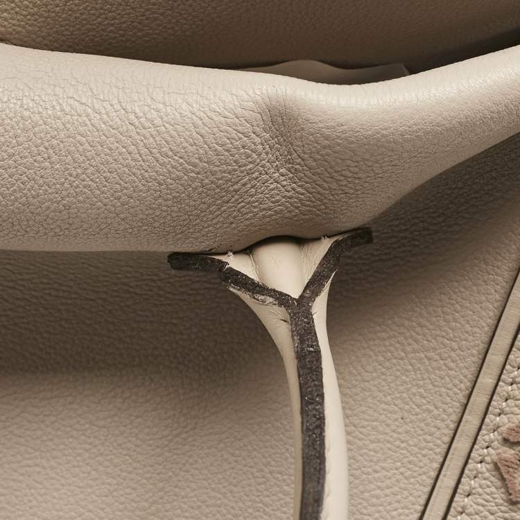 Pre Owned Louis Vuitton Galet Beige Monogram Leather W PM Bag