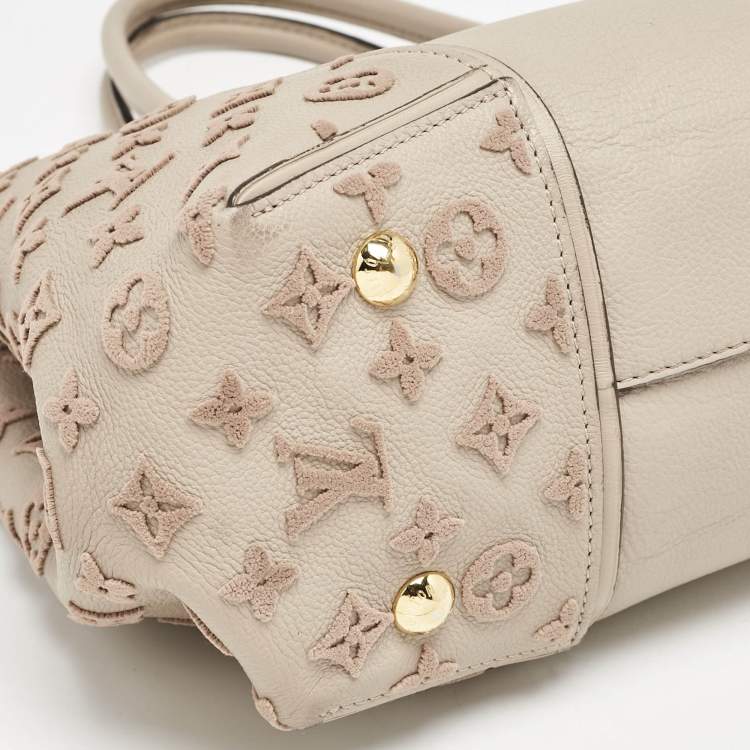 Pre Owned Louis Vuitton Galet Beige Monogram Leather W PM Bag