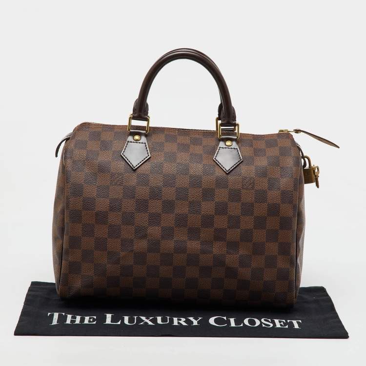 Pre Owned Louis Vuitton Damier Ebene Canvas Speedy 30 Bag
