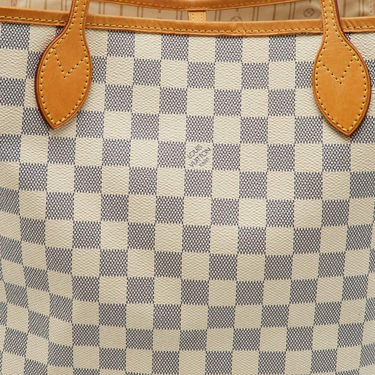 Pre Owned Louis Vuitton Damier Azur Canvas Neverfull MM Bag