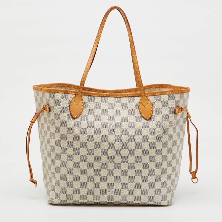Pre Owned Louis Vuitton Damier Azur Canvas Neverfull MM Bag