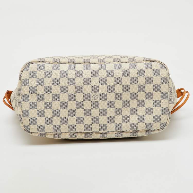Pre Owned Louis Vuitton Damier Azur Canvas Neverfull MM Bag