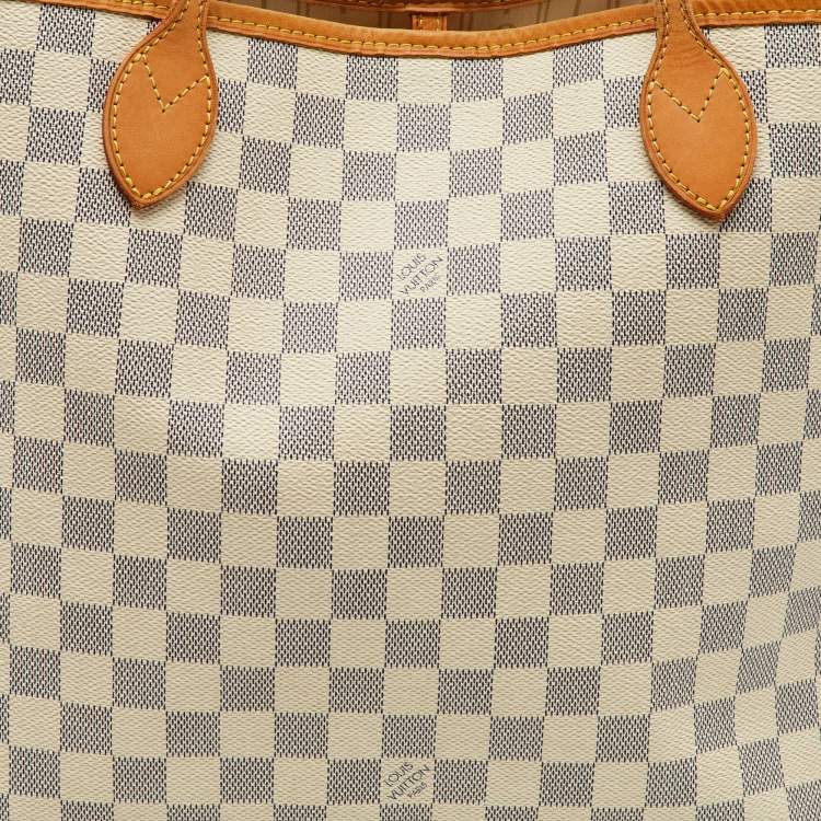 Pre Owned Louis Vuitton Damier Azur Canvas Neverfull MM Bag
