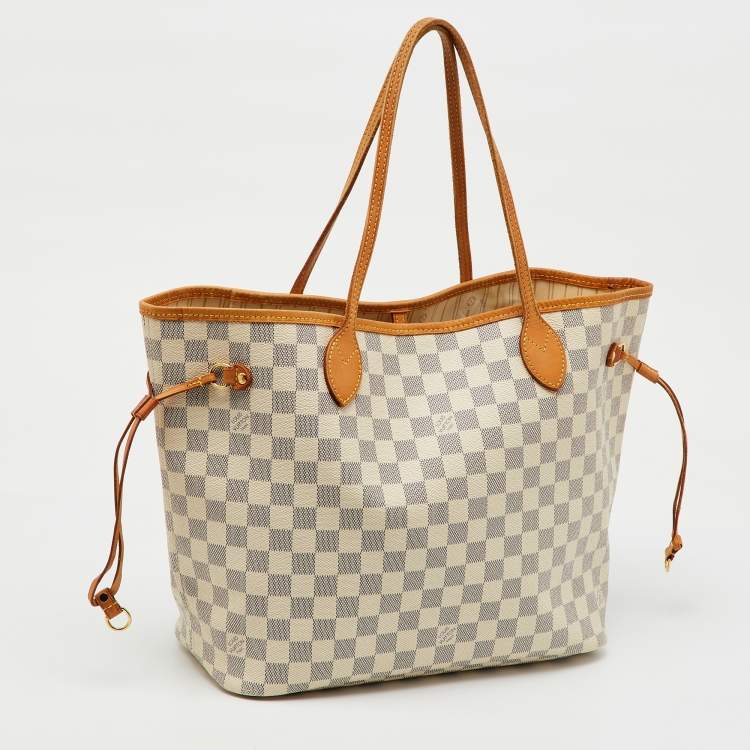 Pre Owned Louis Vuitton Damier Azur Canvas Neverfull MM Bag