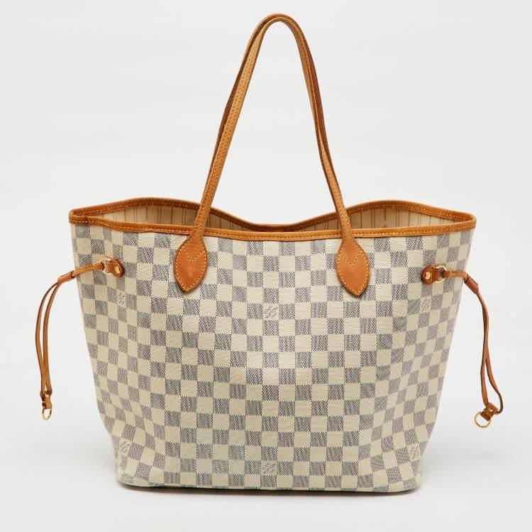 Pre Owned Louis Vuitton Damier Azur Canvas Neverfull MM Bag