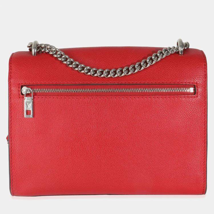 Pre Owned Louis Vuitton Rubis Soft Calfskin Mylockme Chain BB bag