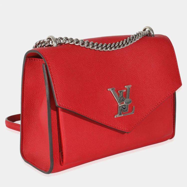 Pre Owned Louis Vuitton Rubis Soft Calfskin Mylockme Chain BB bag