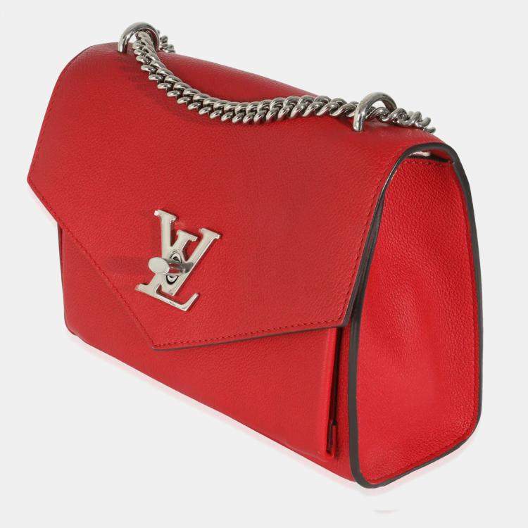 Pre Owned Louis Vuitton Rubis Soft Calfskin Mylockme Chain BB bag