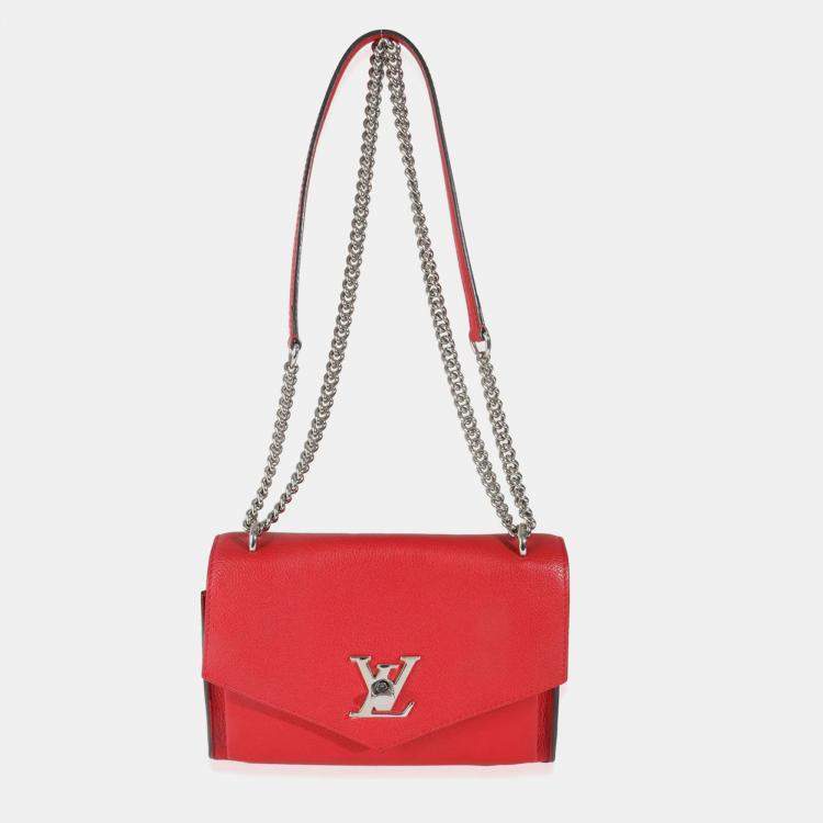 Pre Owned Louis Vuitton Rubis Soft Calfskin Mylockme Chain BB bag