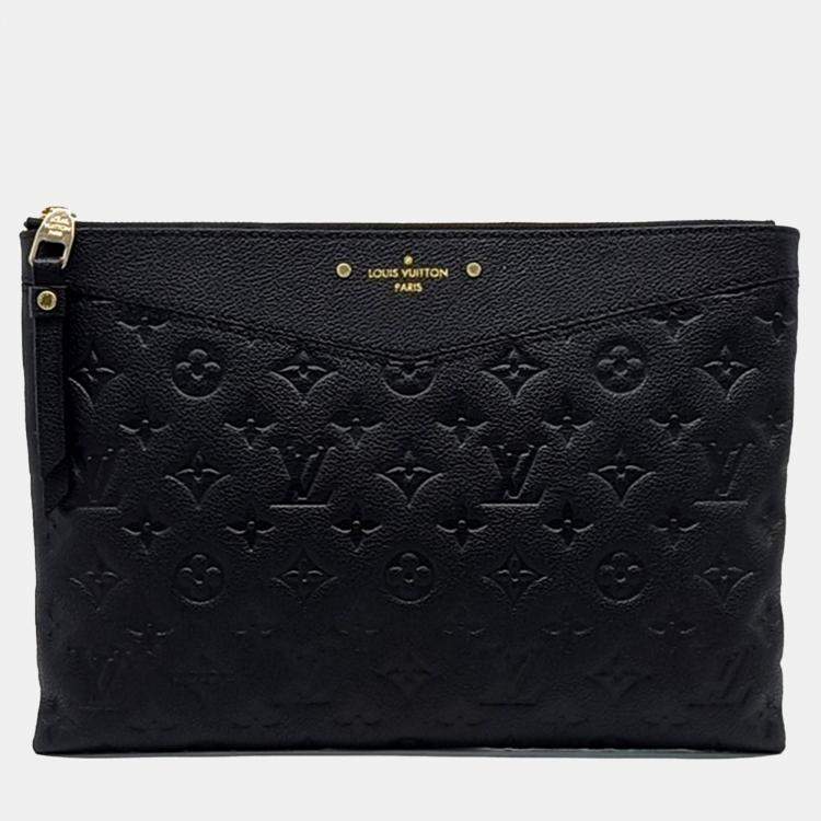 Pre Owned Louis Vuitton Black Leather Empreinte Daily Clutch