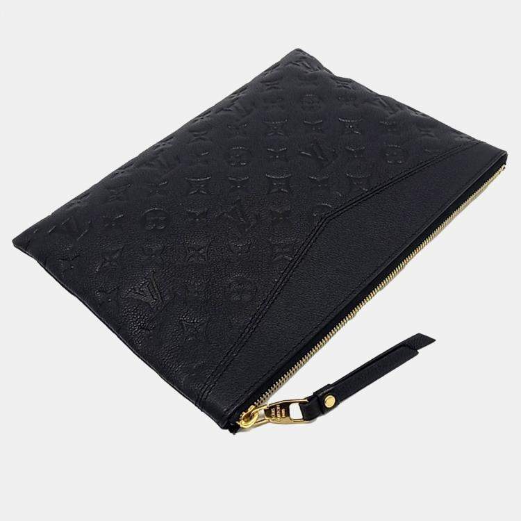 Pre Owned Louis Vuitton Black Leather Empreinte Daily Clutch
