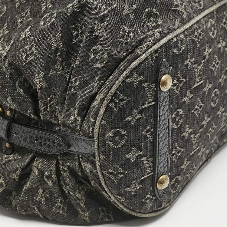 Pre Owned Louis Vuitton Black Denim Monogram Surya XL Bag