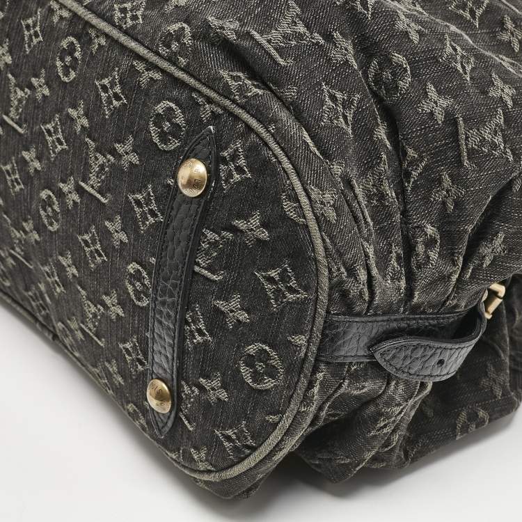 Pre Owned Louis Vuitton Black Denim Monogram Surya XL Bag