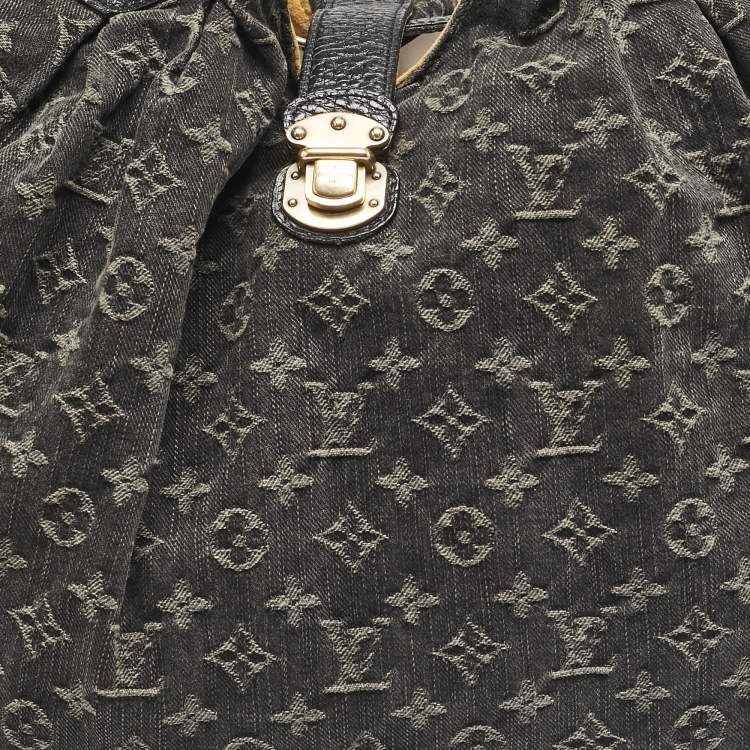 Pre Owned Louis Vuitton Black Denim Monogram Surya XL Bag