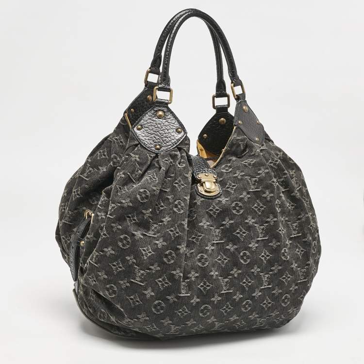 Pre Owned Louis Vuitton Black Denim Monogram Surya XL Bag