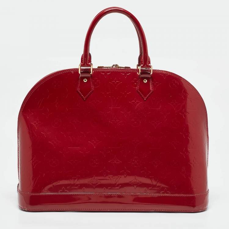 Pre Owned Louis Vuitton Pomme D’amour Monogram Vernis Alma GM Bag