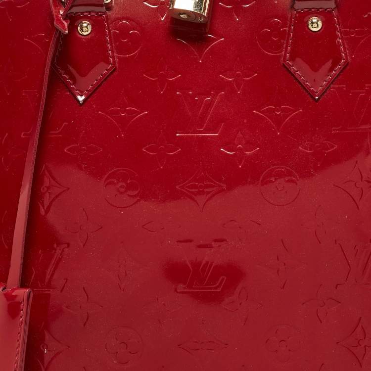 Pre Owned Louis Vuitton Pomme D’amour Monogram Vernis Alma GM Bag