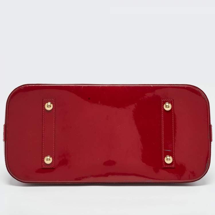 Pre Owned Louis Vuitton Pomme D’amour Monogram Vernis Alma GM Bag