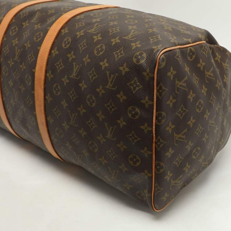 Pre Owned Louis Vuitton Monogram Canvas and Leather Keepall 60 Bag