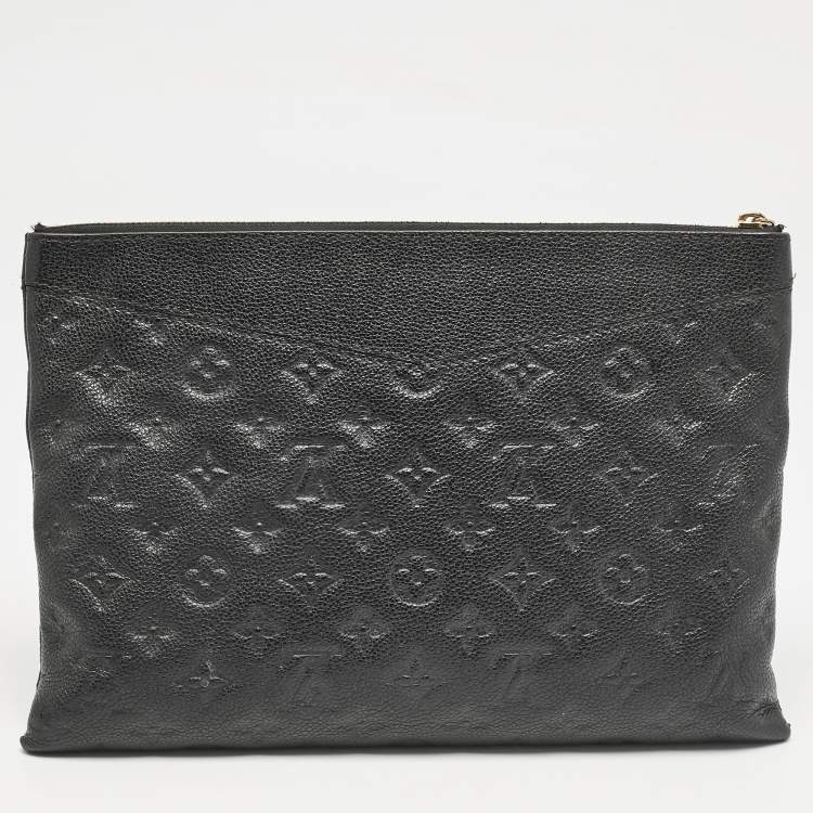 Pre Owned Louis Vuitton Black Monogram Empreinte Leather Daily Pouch