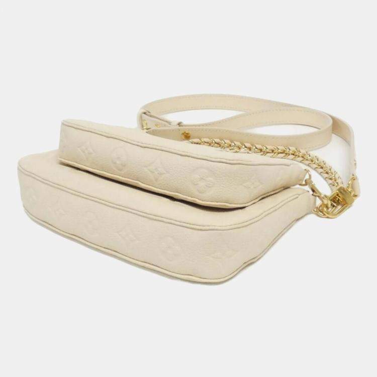 Pre Owned Louis Vuitton Cream Monogram Empreinte Leather Multi Pochette Accessoires Shoulder Bag