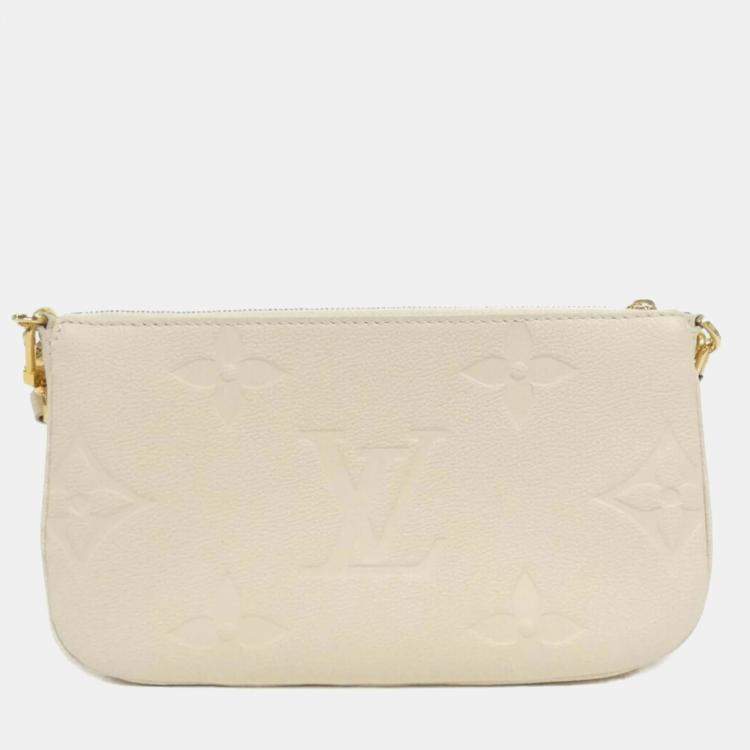 Pre Owned Louis Vuitton Cream Monogram Empreinte Leather Multi Pochette Accessoires Shoulder Bag