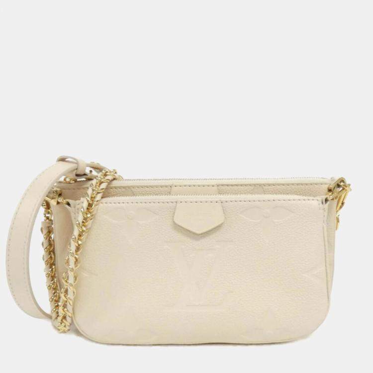 Pre Owned Louis Vuitton Cream Monogram Empreinte Leather Multi Pochette Accessoires Shoulder Bag