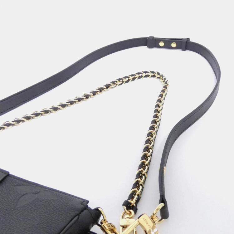 Pre Owned Louis Vuitton Black Monogram Empreinte Leather Multi Pochette Accessoires Shoulder Bag