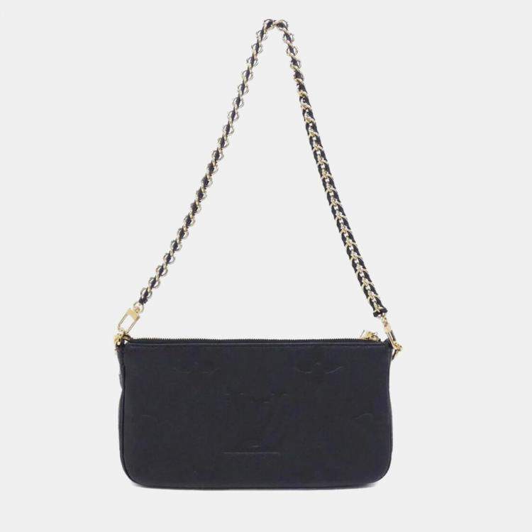 Pre Owned Louis Vuitton Black Monogram Empreinte Leather Multi Pochette Accessoires Shoulder Bag