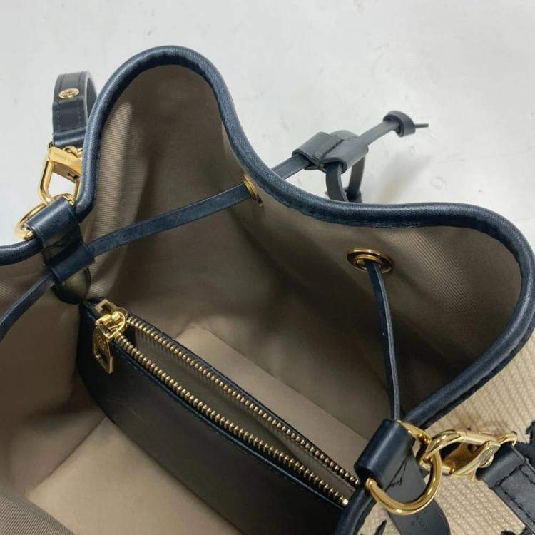 Pre Owned Louis Vuitton Black Cotton Monogram By the Pool Neonoe MM Drawstring Shoulder Bag