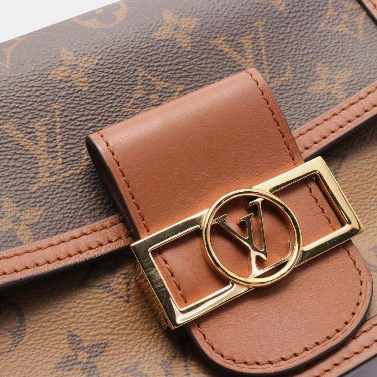 Pre Owned Louis Vuitton Brown Monogram Reverse Dauphine Mini Shoulder Bag