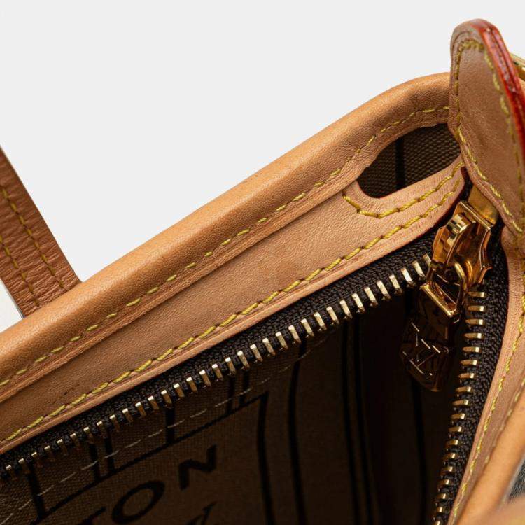 Pre Owned Louis Vuitton Brown Coated Canvas Leather Monogram Neverfull BB Shoulder Bag