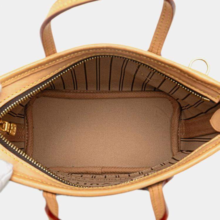 Pre Owned Louis Vuitton Brown Coated Canvas Leather Monogram Neverfull BB Shoulder Bag