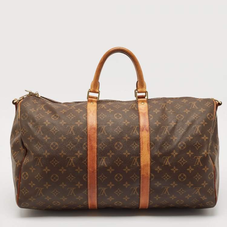 Pre Owned Louis Vuitton Monogram Canvas Keepall Bandouliere 50 Bag