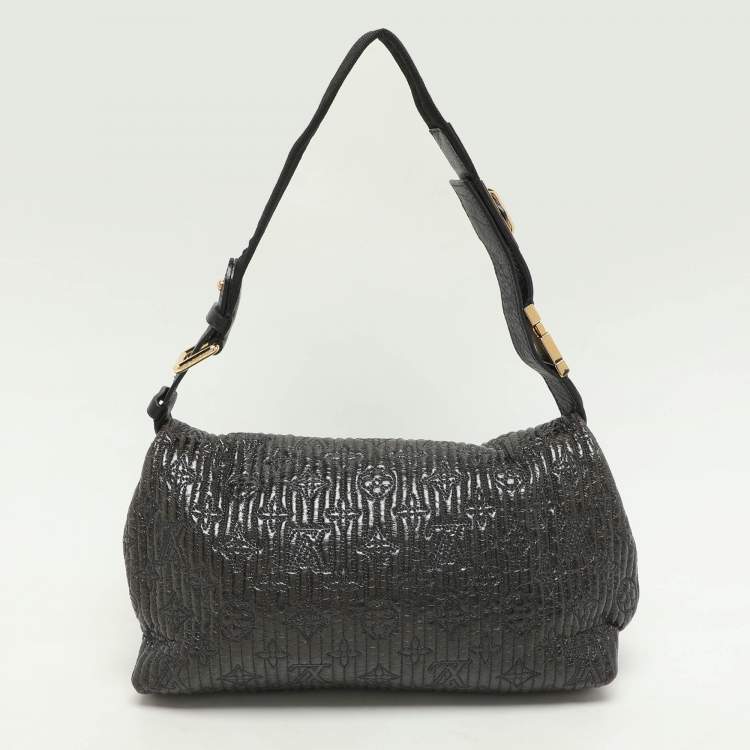 Pre Owned Louis Vuitton Noir Black Monogram Motard Patent Leather Pochette Bag