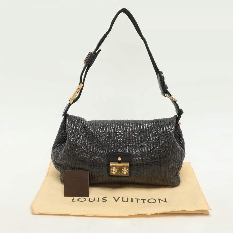 Pre Owned Louis Vuitton Noir Black Monogram Motard Patent Leather Pochette Bag