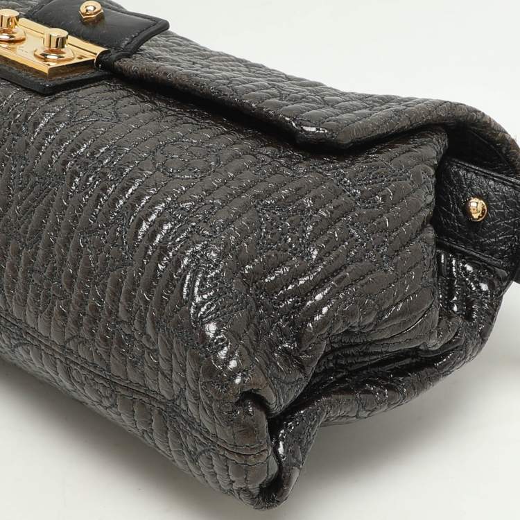 Pre Owned Louis Vuitton Noir Black Monogram Motard Patent Leather Pochette Bag