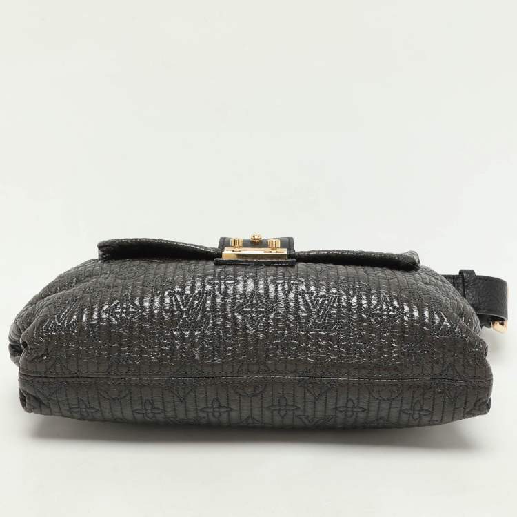 Pre Owned Louis Vuitton Noir Black Monogram Motard Patent Leather Pochette Bag