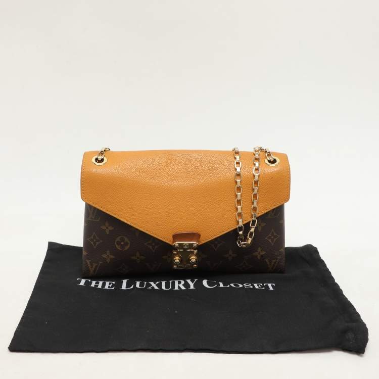 Pre Owned Louis Vuitton Safran Monogram Canvas Pallas Chain Bag
