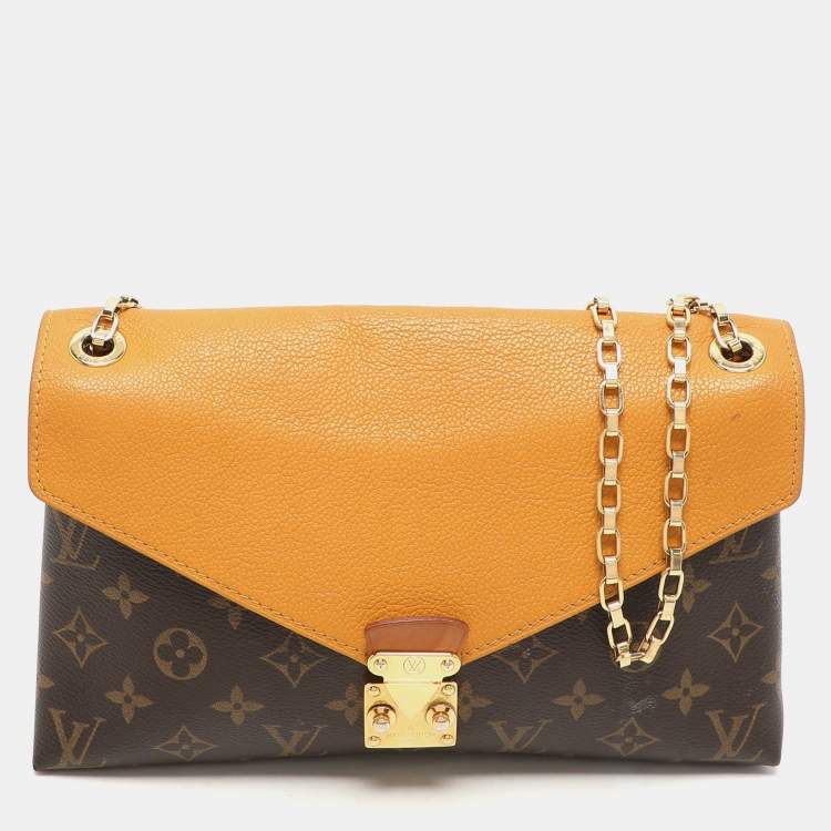 Pre Owned Louis Vuitton Safran Monogram Canvas Pallas Chain Bag