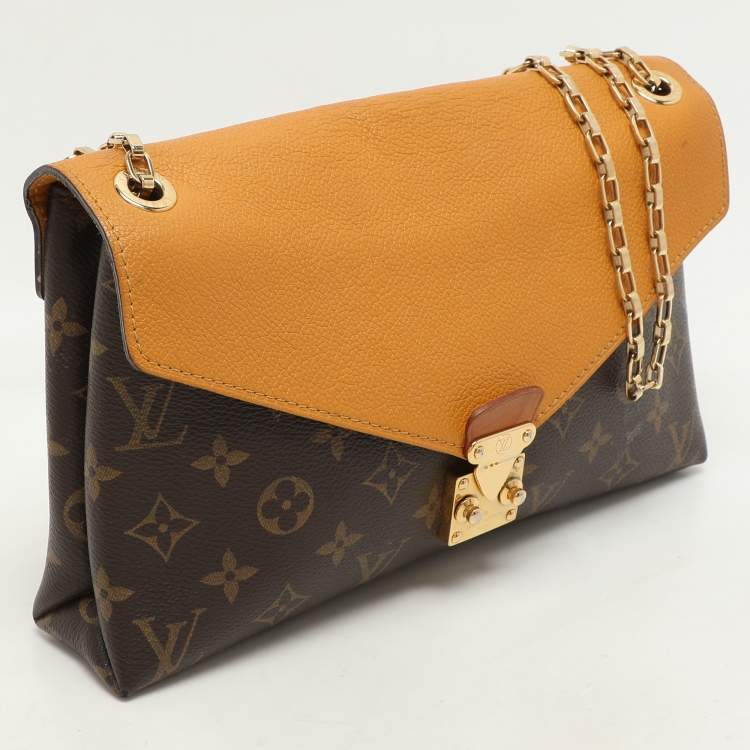 Pre Owned Louis Vuitton Safran Monogram Canvas Pallas Chain Bag