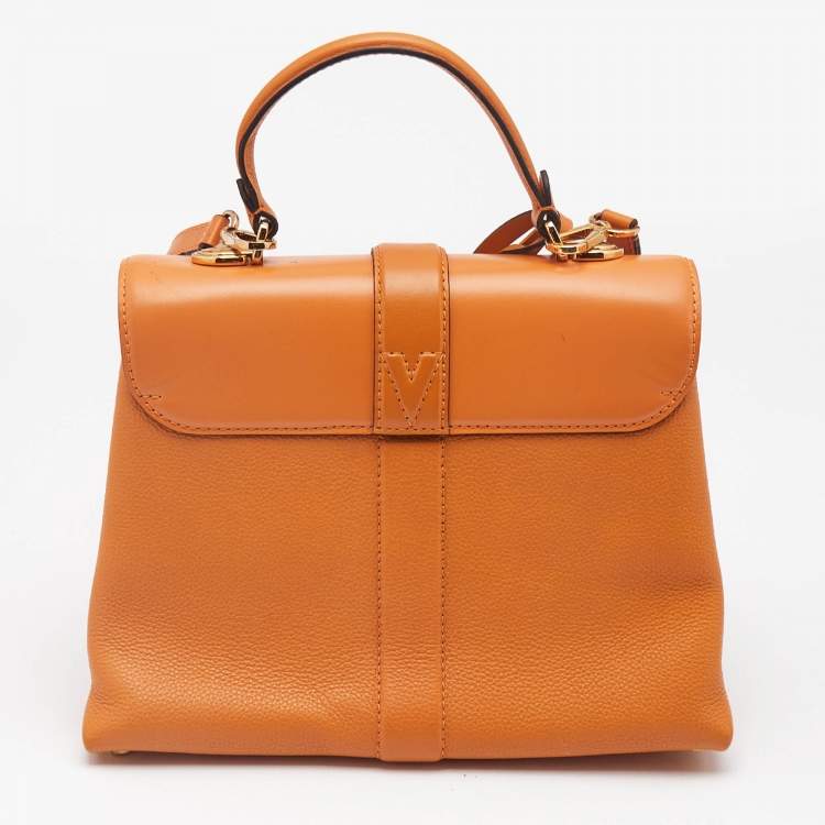 Pre Owned Louis Vuitton Orange Leather Rose Des Vents PM Bag