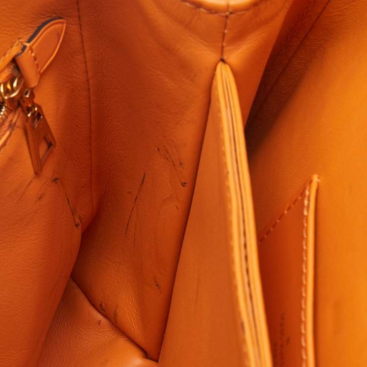 Pre Owned Louis Vuitton Orange Leather Rose Des Vents PM Bag