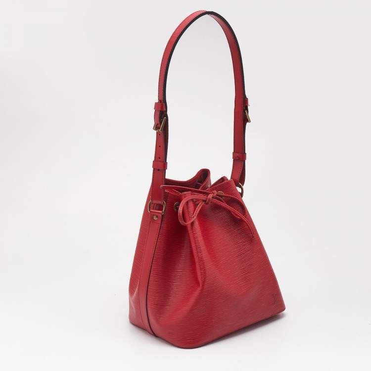 Pre Owned Louis Vuitton Red Epi Leather Petit Noe Bag