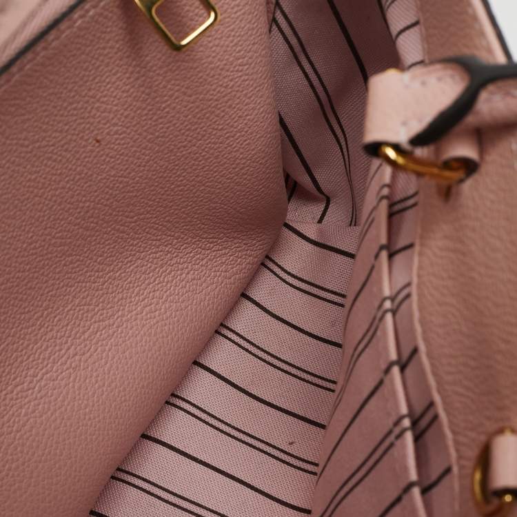 Pre Owned Louis Vuitton Rose Ballerine Monogram Empreinte Leather Montaigne BB Bag