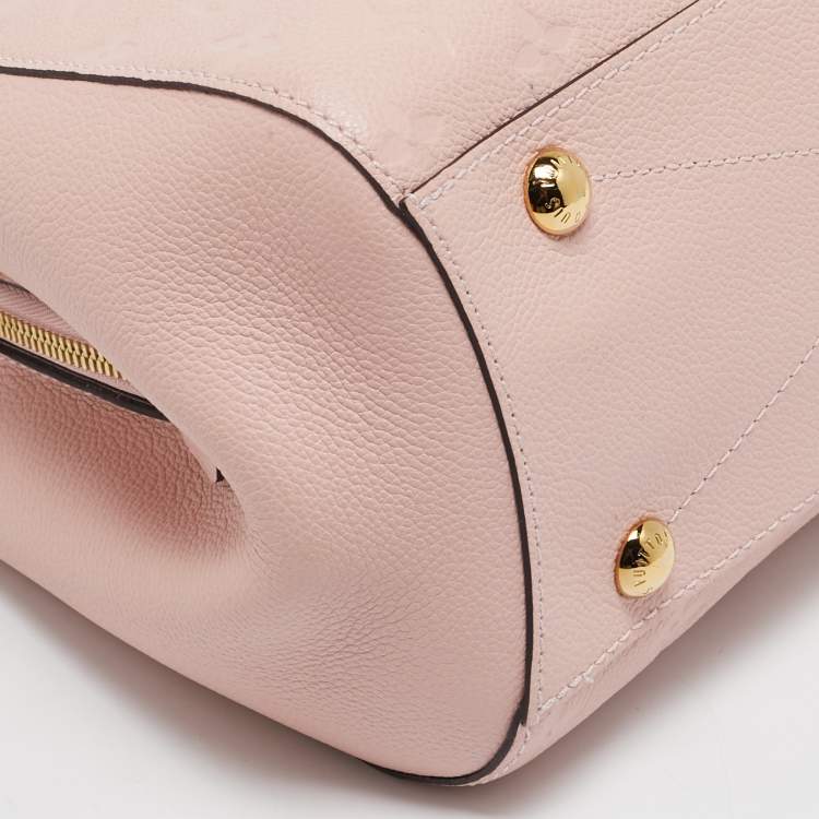 Pre Owned Louis Vuitton Rose Ballerine Monogram Empreinte Leather Montaigne BB Bag