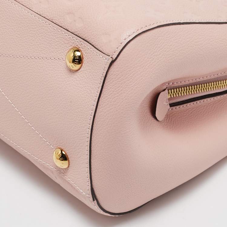 Pre Owned Louis Vuitton Rose Ballerine Monogram Empreinte Leather Montaigne BB Bag