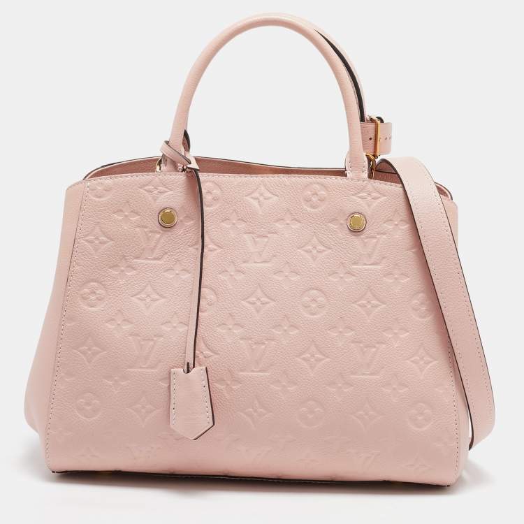 Pre Owned Louis Vuitton Rose Ballerine Monogram Empreinte Leather Montaigne BB Bag