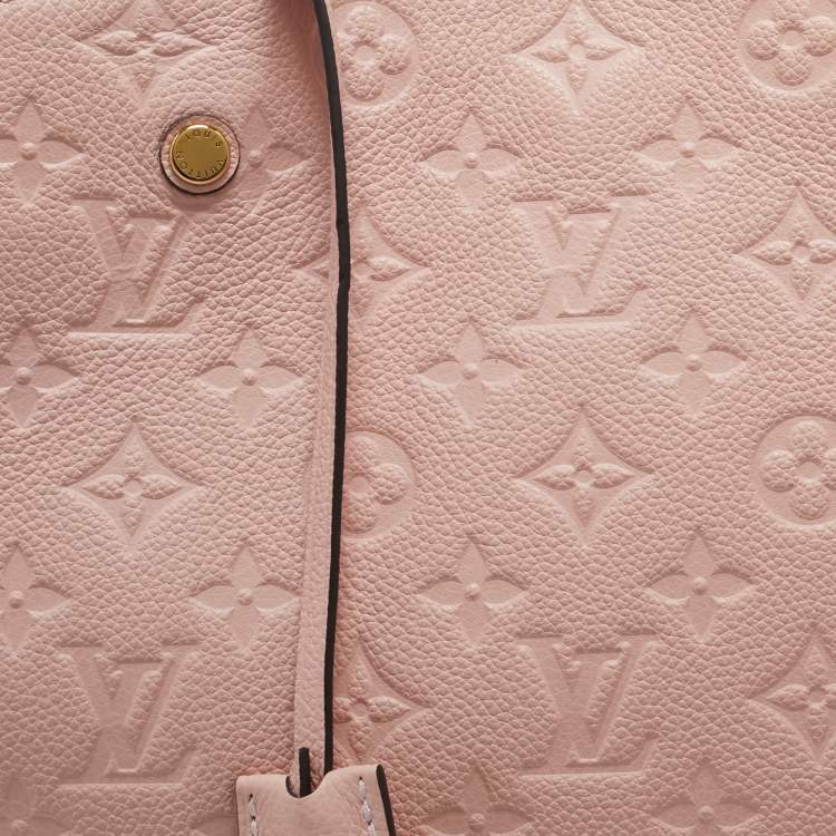 Pre Owned Louis Vuitton Rose Ballerine Monogram Empreinte Leather Montaigne BB Bag