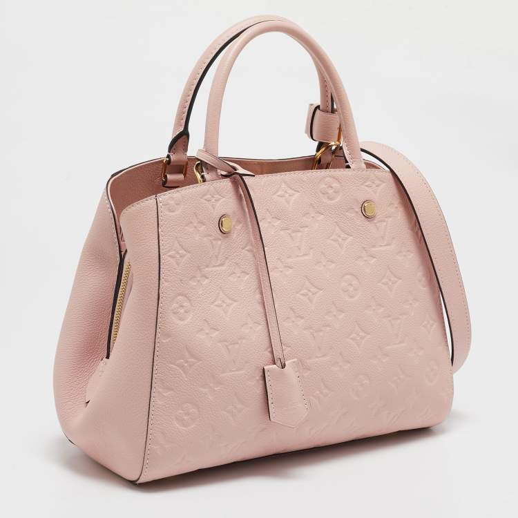 Pre Owned Louis Vuitton Rose Ballerine Monogram Empreinte Leather Montaigne BB Bag
